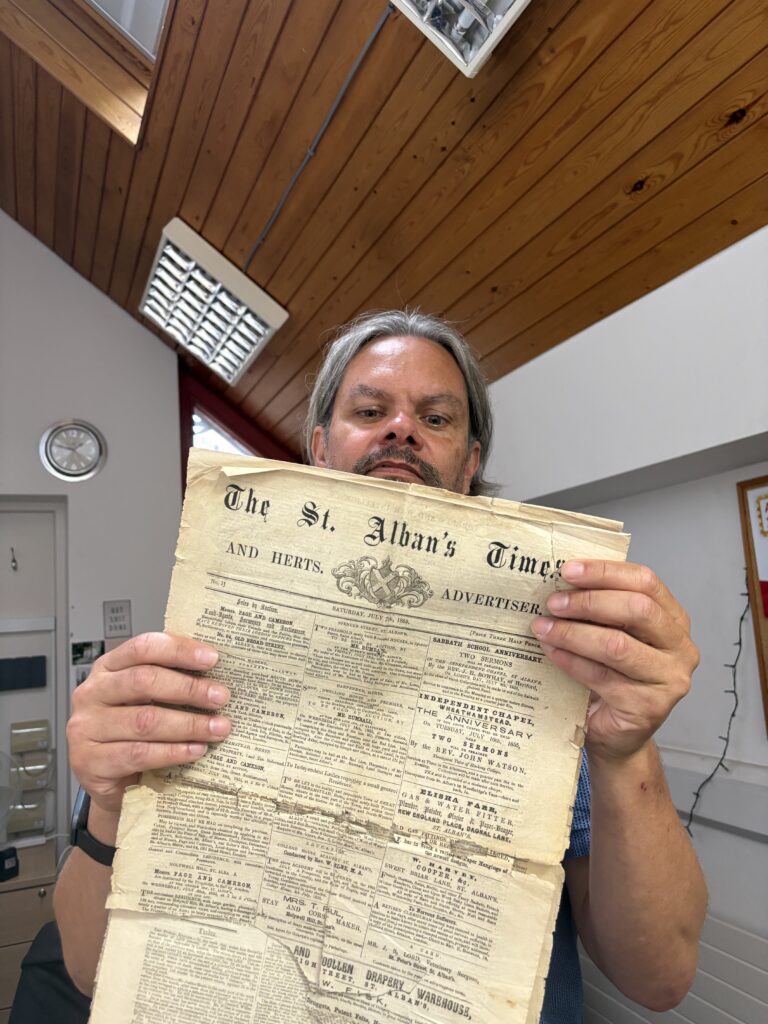 Matt Adams with his first edition of the Herts Ad.