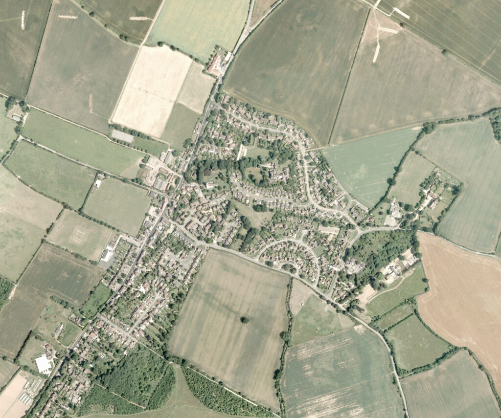 A satellite image of Sandridge taken in 2009.