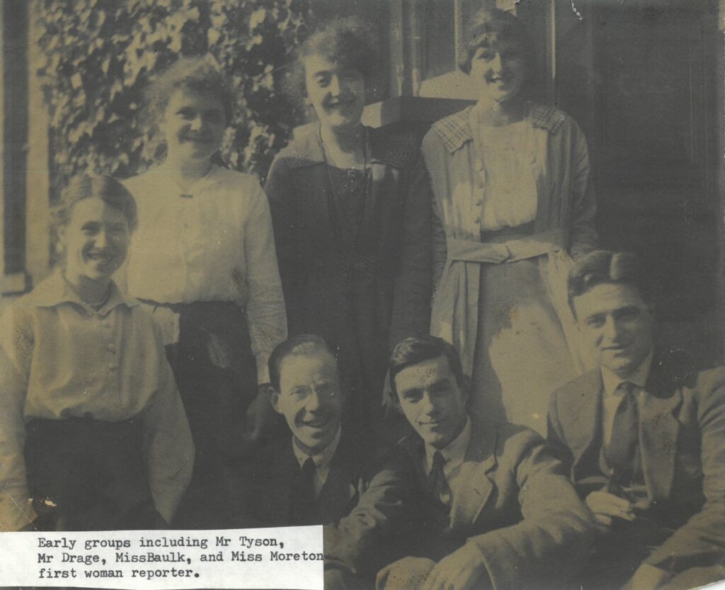 Mr Tyson, Mr Drage, Miss Baulk and Miss Moreton, the HA’s first woman reporter.