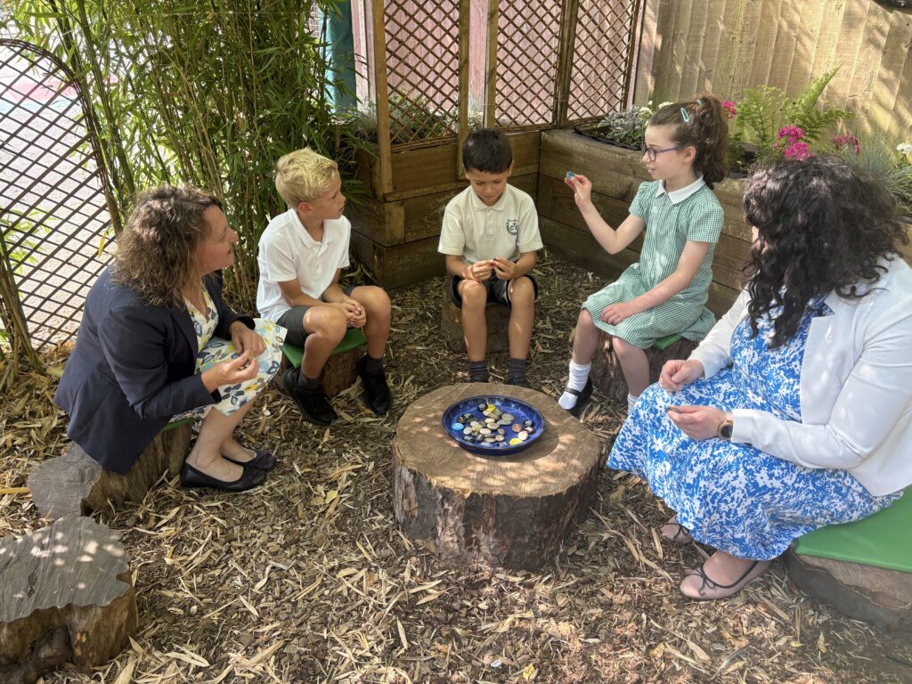 Victoria Collins MP at the opening of St Nicholas' new spiritual garden.
