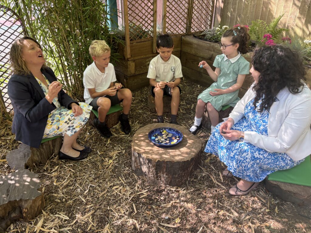 Victoria Collins MP at the opening of St Nicholas' new spiritual garden.