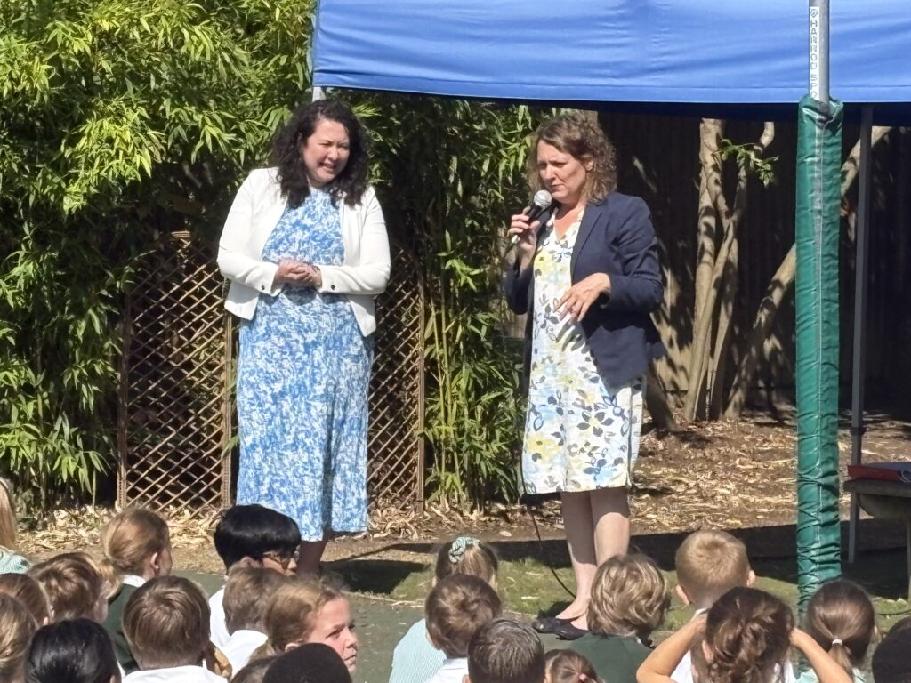 Victoria Collins MP at the opening of St Nicholas' new spiritual garden.