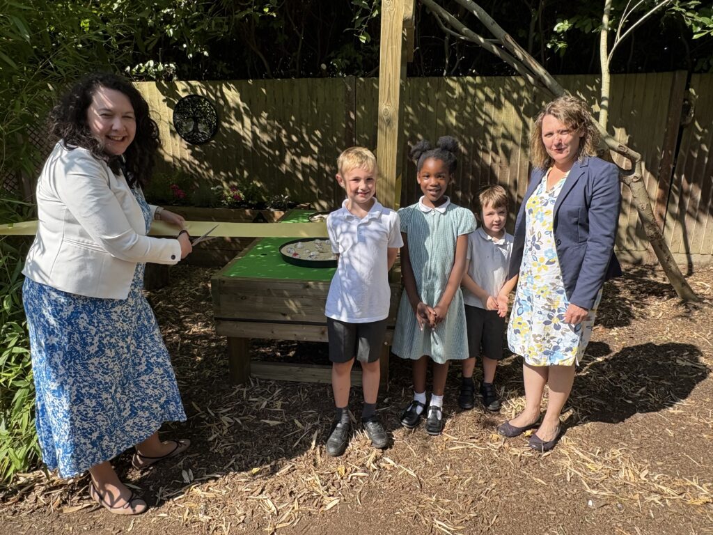 Victoria Collins MP at the opening of St Nicholas' new spiritual garden.