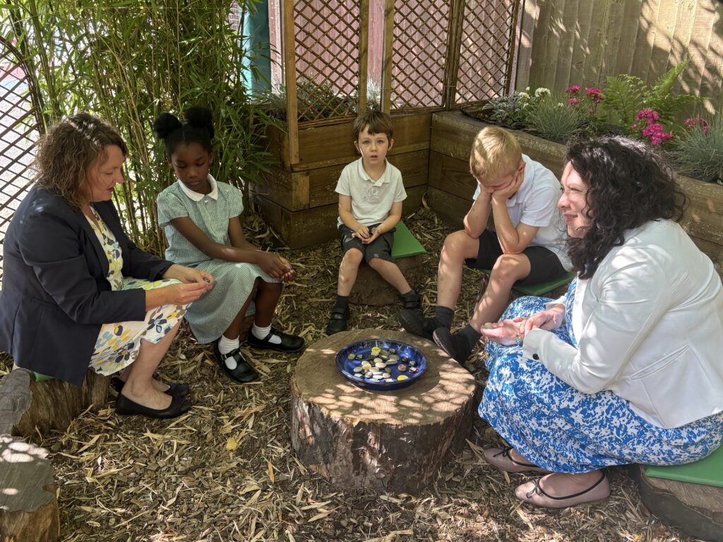 Victoria Collins MP at the opening of St Nicholas' new spiritual garden.