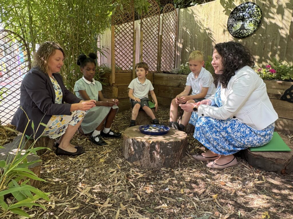Victoria Collins MP at the opening of St Nicholas' new spiritual garden.