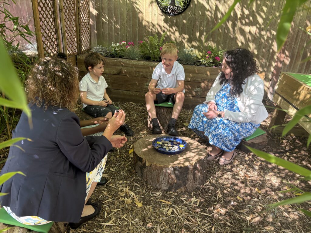 Victoria Collins MP at the opening of St Nicholas' new spiritual garden.