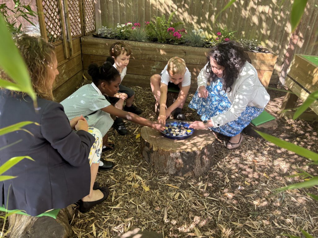 Victoria Collins MP at the opening of St Nicholas' new spiritual garden.