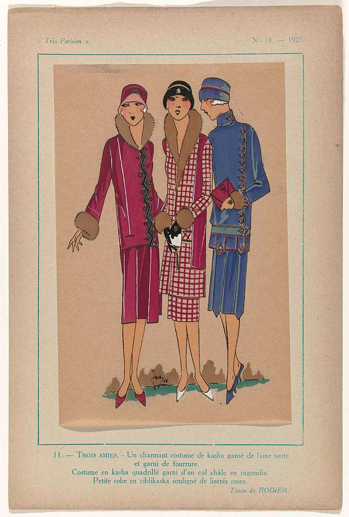 Three costumes in Rodier fabrics from Très Parisien, 1925