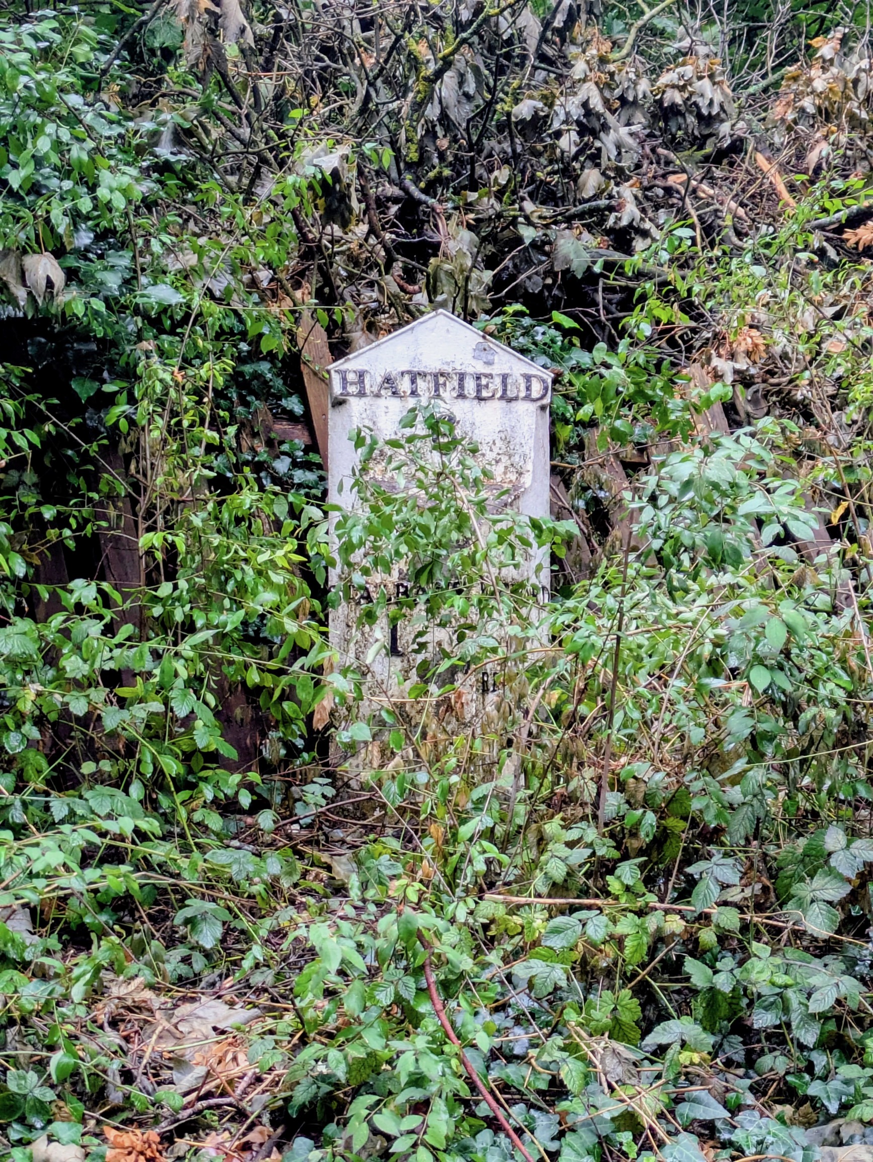 The St Stephen's Hill milestone.