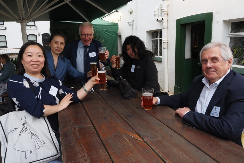Philip Smith, Jeff Phillips, both trustees - Jeff also Chairman of the Harpenden Society - and others at the Silver Cup where Hogg drank with friends before he left England in 1938