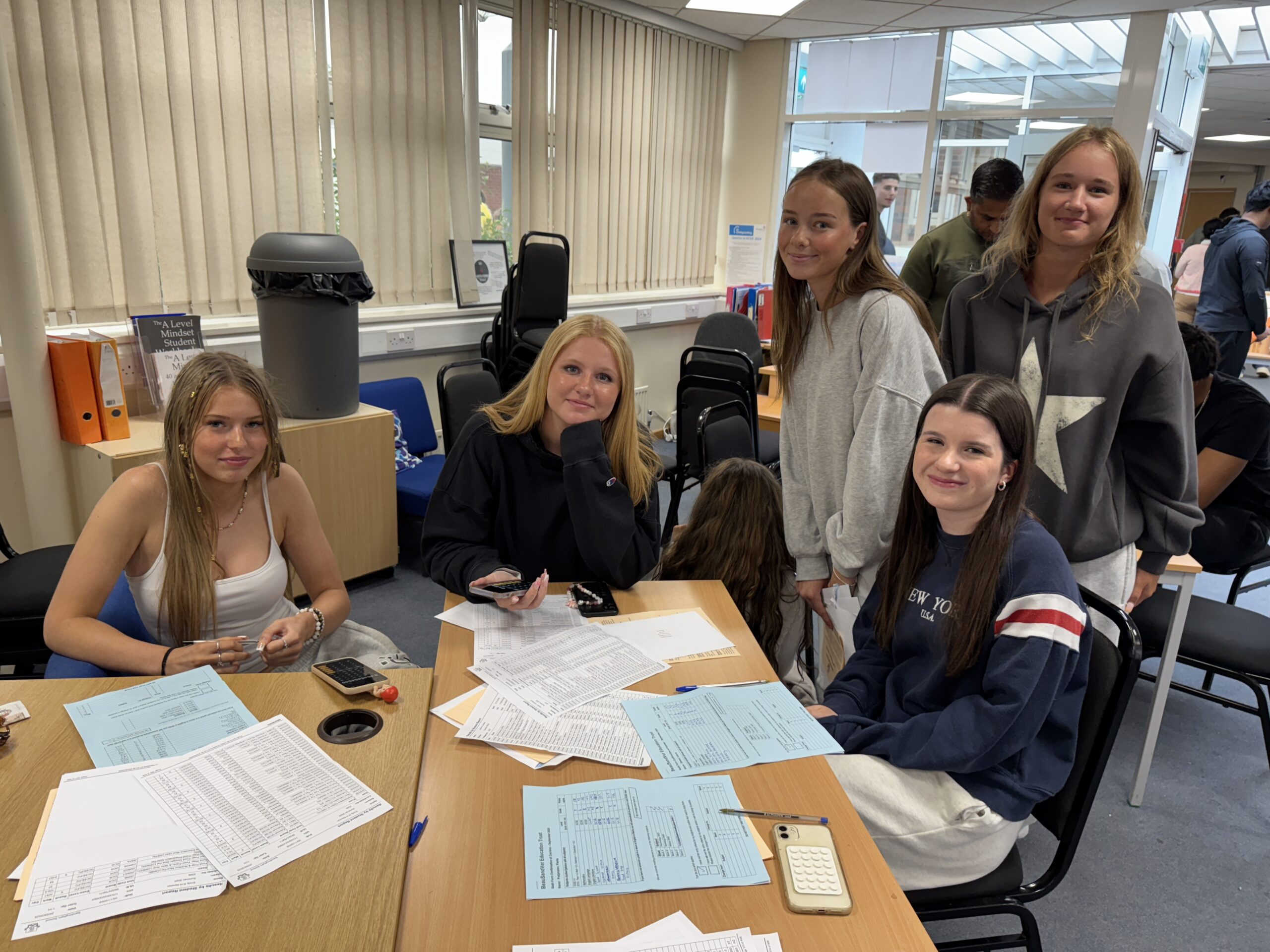 Sandringham School students celebrate fantastic GCSE results.