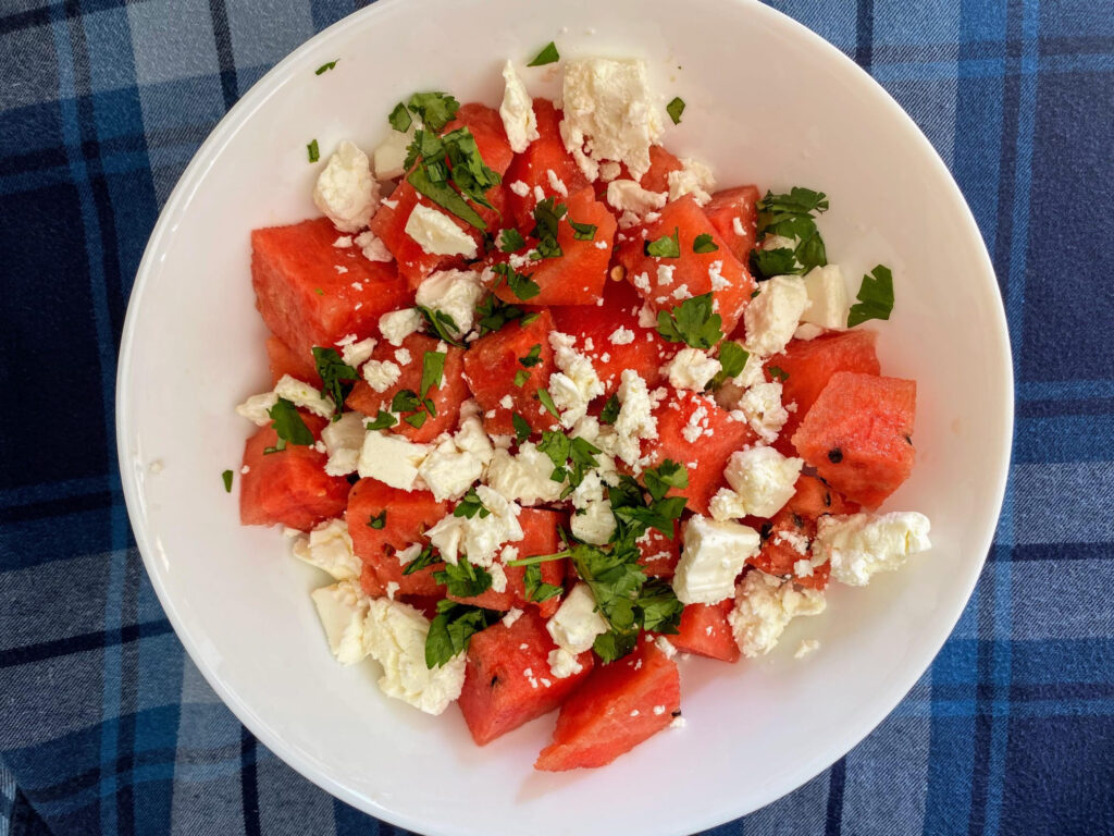 Watermelon and feta salad