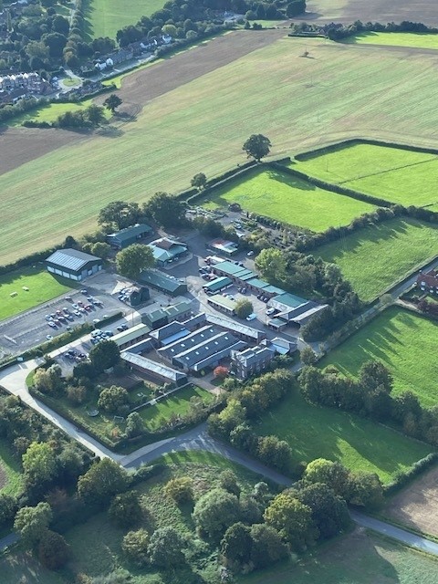 Aerial view of Thrales End farm