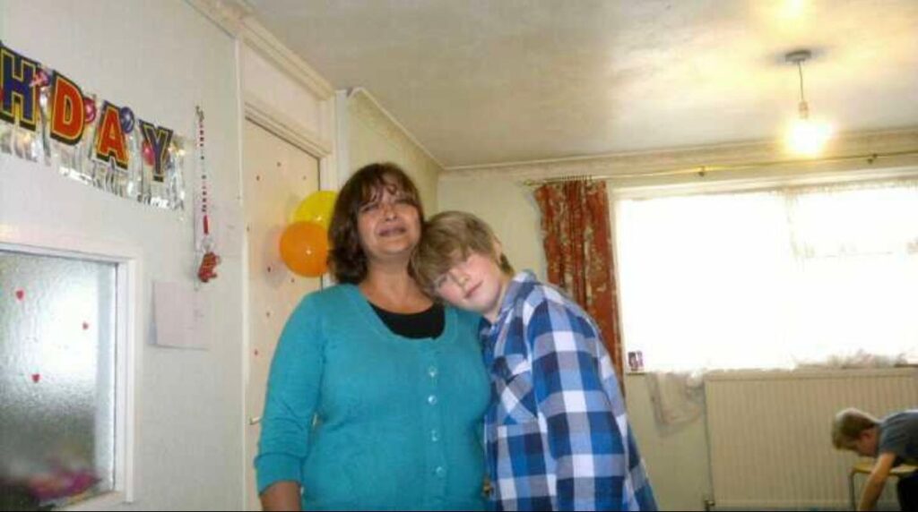 Erica Hutchison and one of her foster children.