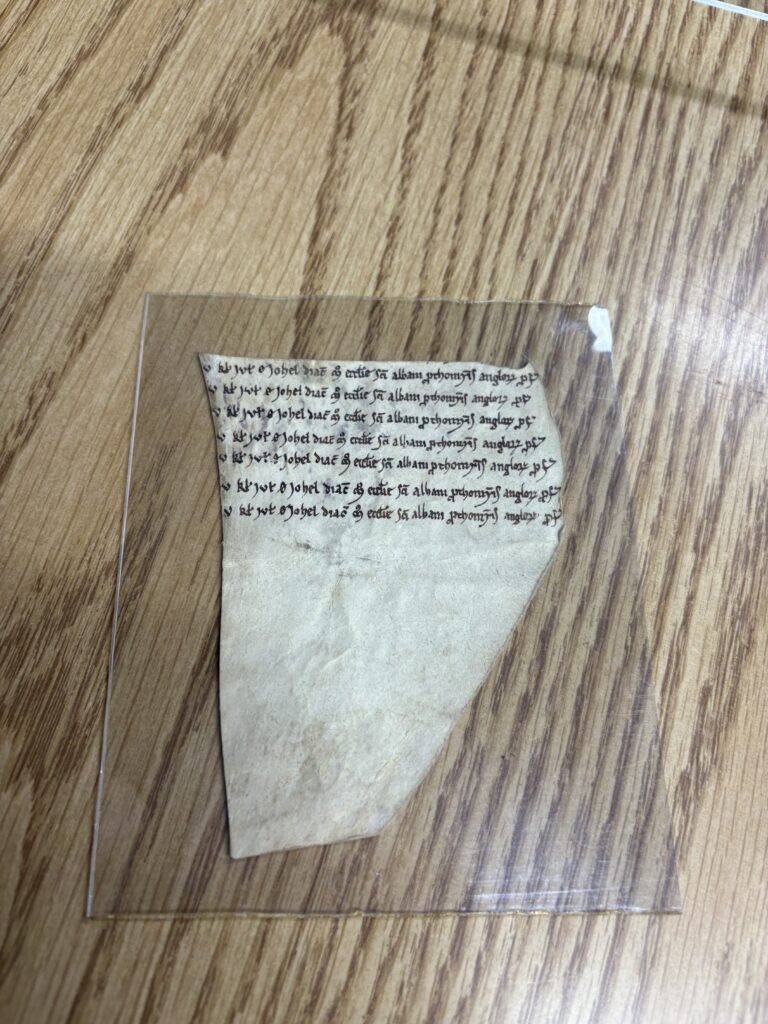 A piece of vellum found in the Watching Loft.