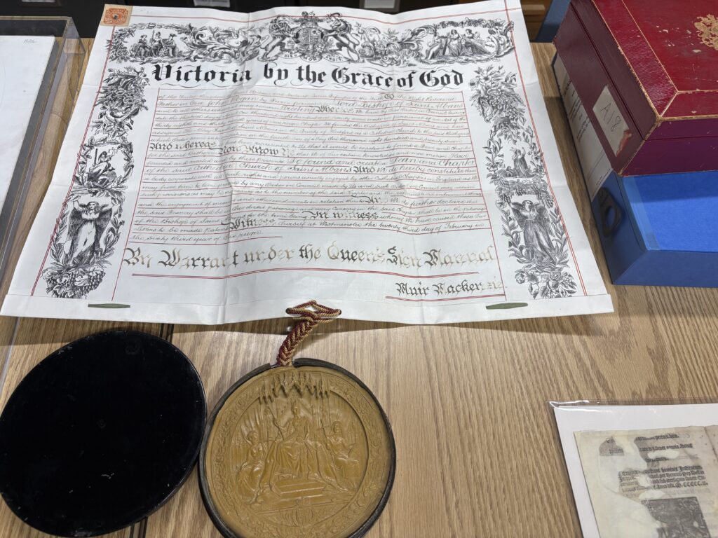 The charter of Queen Victoria from 1900 to establish the Dean and Chapter of St Alban