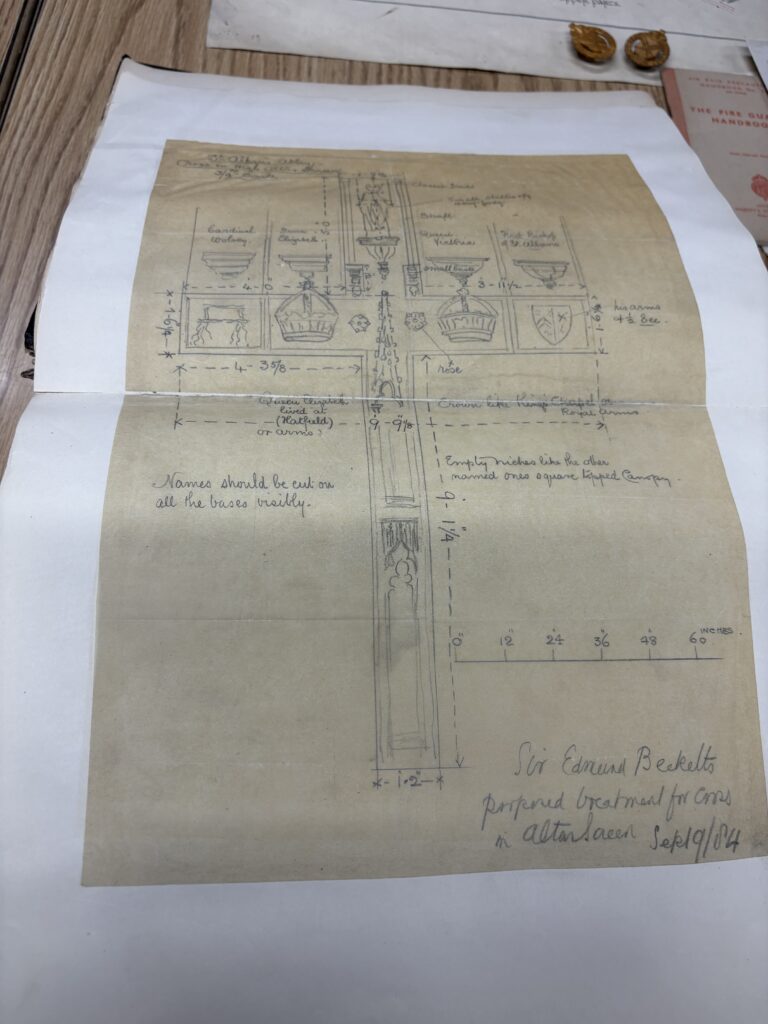 Extract from a volume of Lord Grimthorpe's collected letters about the high altar screen