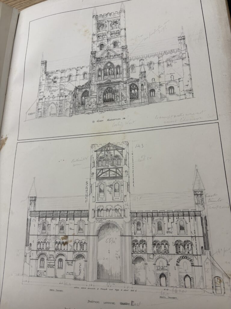 James Neale’s book of architectural drawings of the Cathedral [The Abbey Church of St Albans 1877]