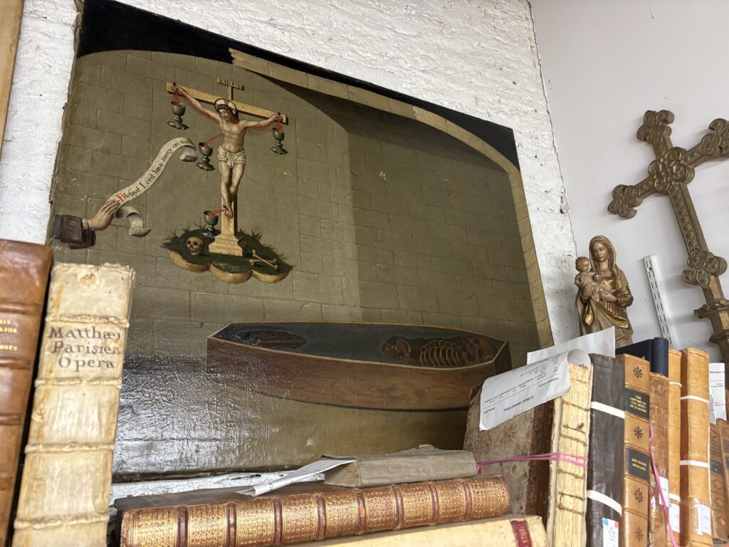 Artwork inside the Muniment Room at St Albans Cathedral