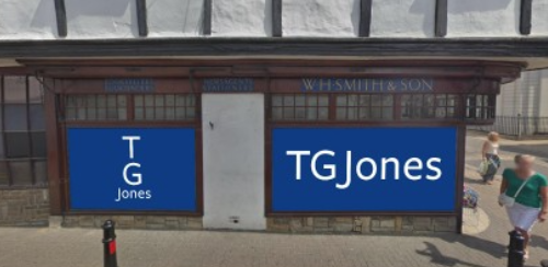 An artist's impression of the TG Jones signs on the Moot Hall building.