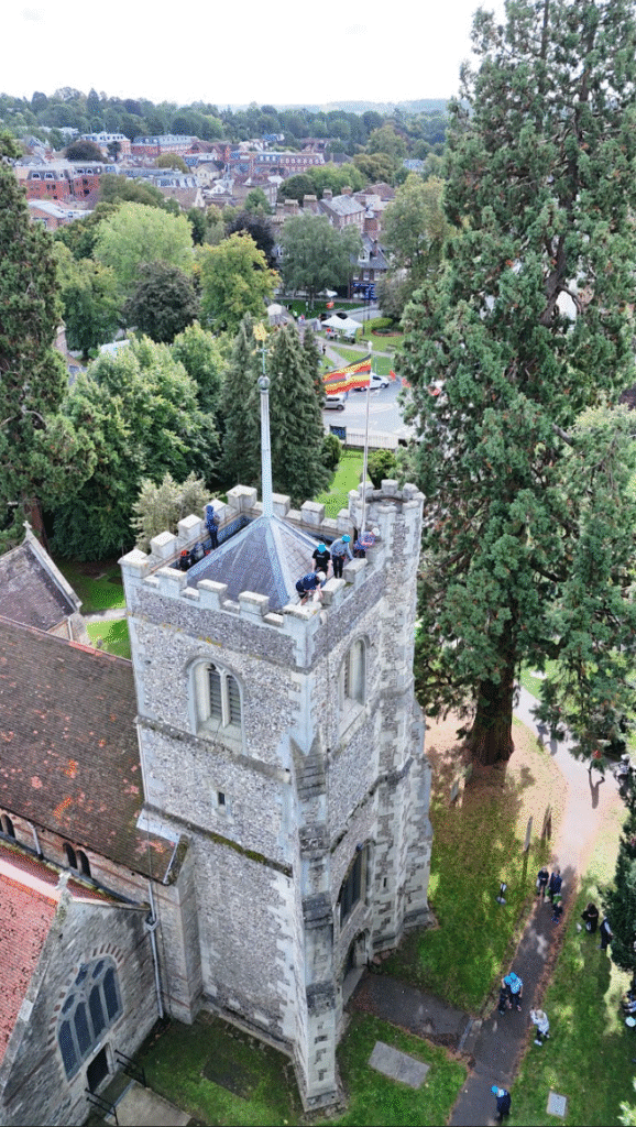 Spotlight on Africa organised a charity abseil down St Nicholas' Church in Harpenden.
