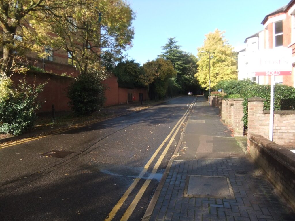 Upper Marlborough Road . The raised bank on the left is part of the civil war fortifications.