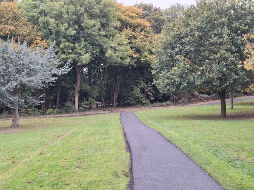 The repaired paths at Highfield Park.