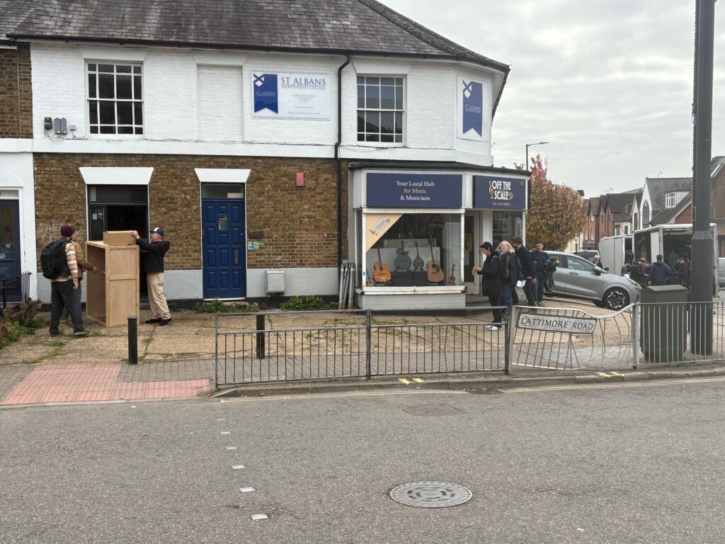 Filming for Anne Droid in Lattimore Road.