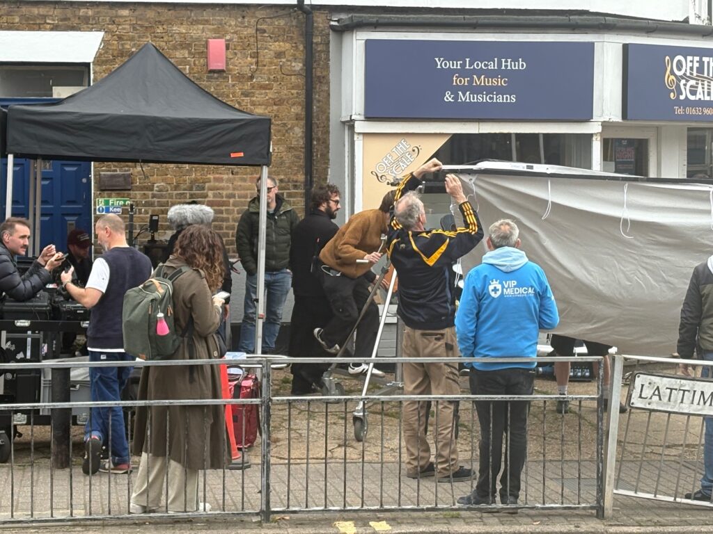 Filming for Anne Droid in Lattimore Road.