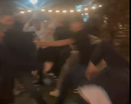 Screenshot from a video showing the fight outside The George.