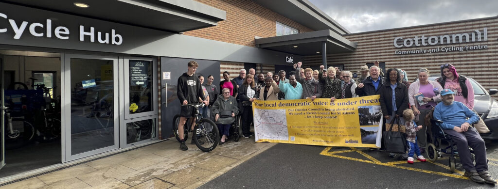 The city parish council campaign reaches Cotttonmill Community and Cycling Centre