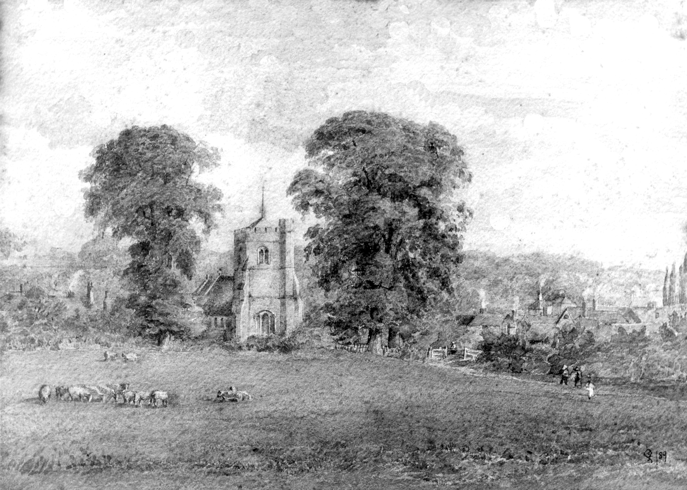 St Nicholas Church from the north c1860