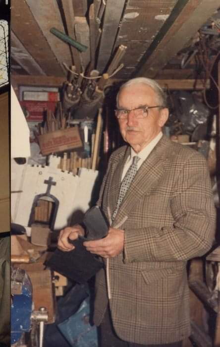 Cyril Pollock in his shed.