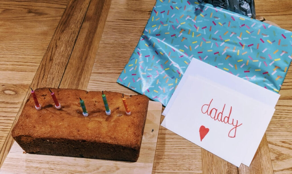 Birthday banana bread
