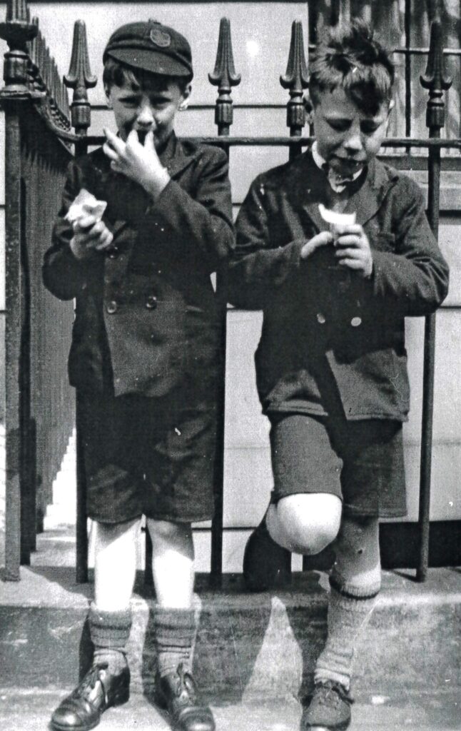 Peter (left) prior to his evacuation