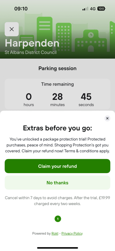 A screengrab showing the charges