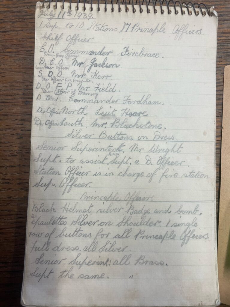 Handwritten pages from Alice’s wartime journal