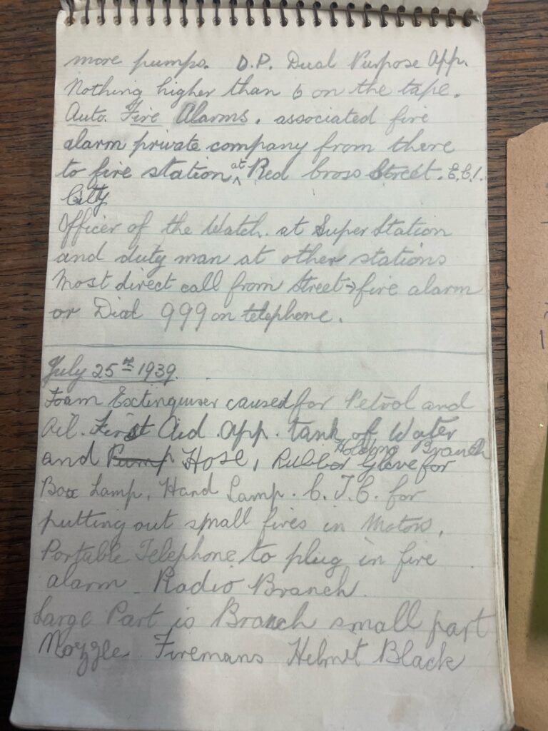 Handwritten pages from Alice’s wartime journal