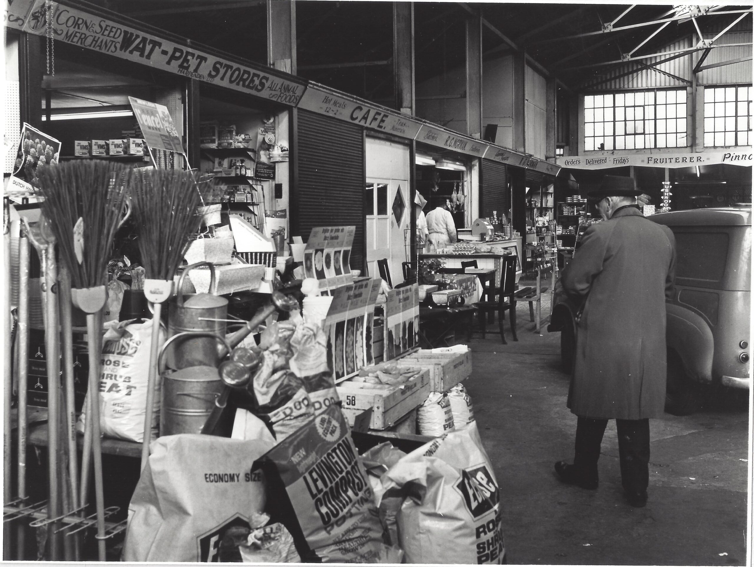 Broadway Hall Market, 1968 (on the site of Sainsbury’s and Majestic Wines).