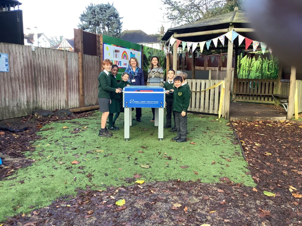 Harpenden Mayor Cllr Beth Fisher opens the new playground at St Nicholas' Primary School.
