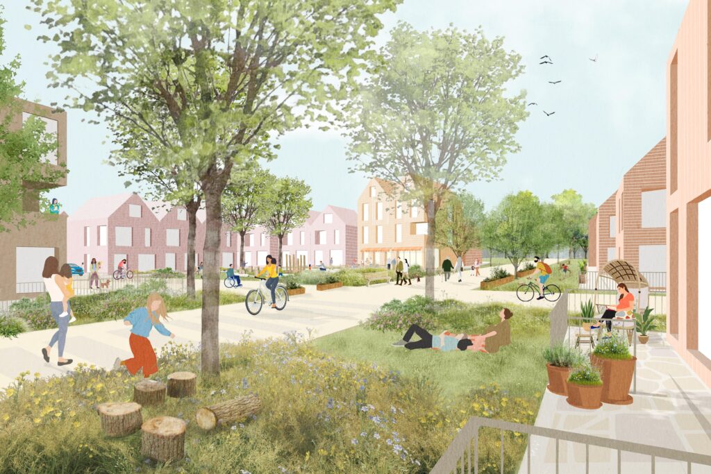 An artist's impression of the East Hemel development.