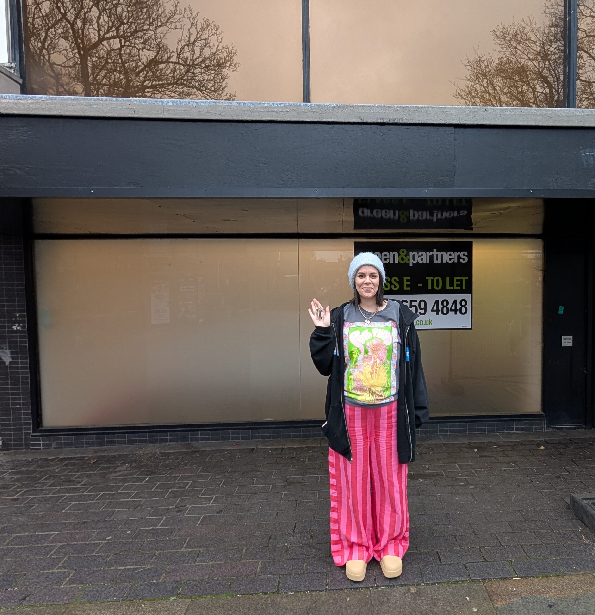 Gemma Beckett outside the new Emmaus shop.