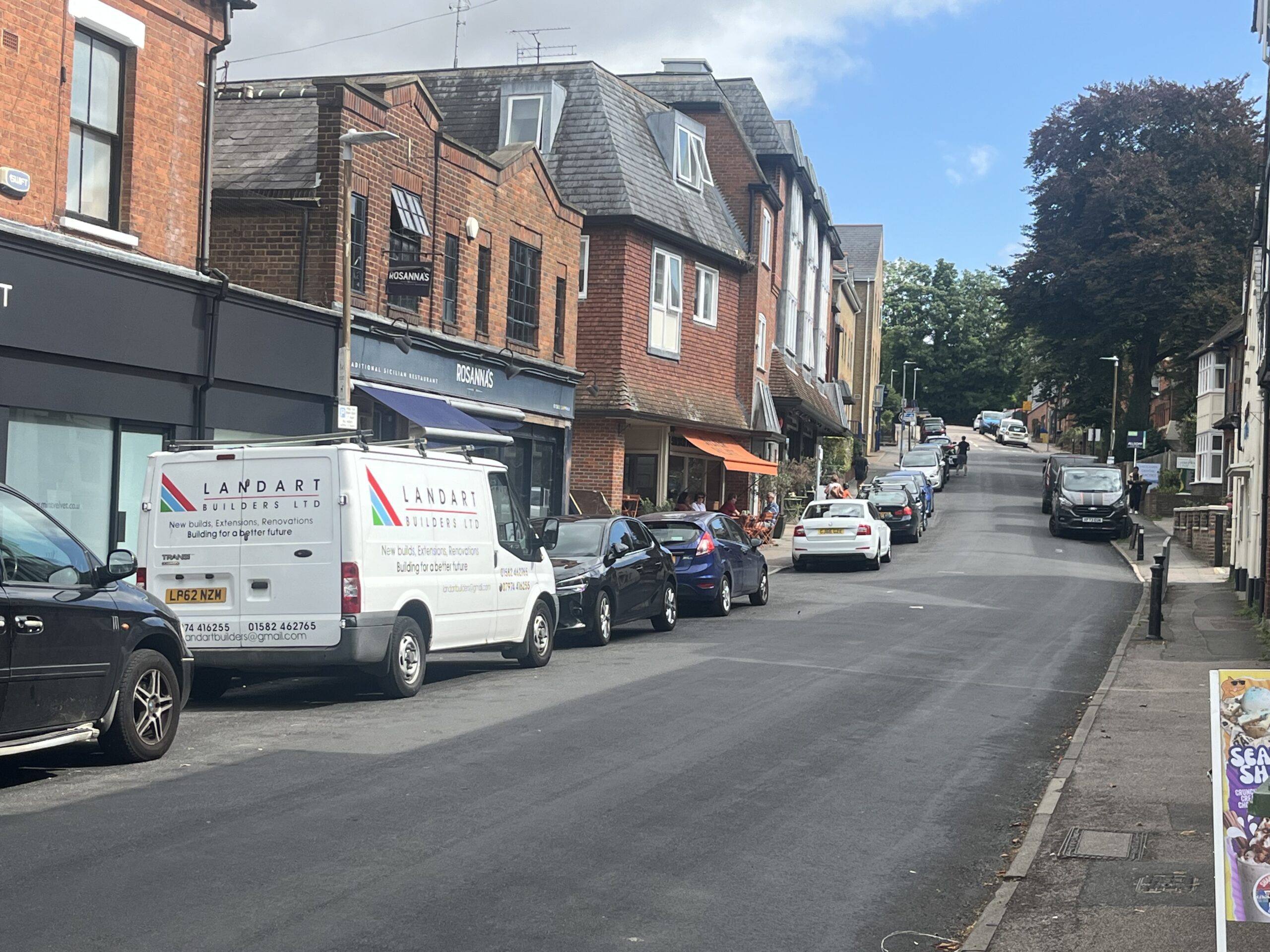On street parking in Harpenden's Station Road