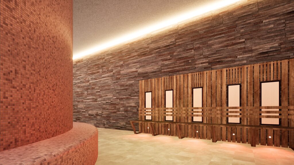 Infrared benches at the spa