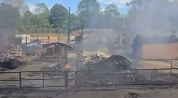 Screenshot from video showing the impact of the fire