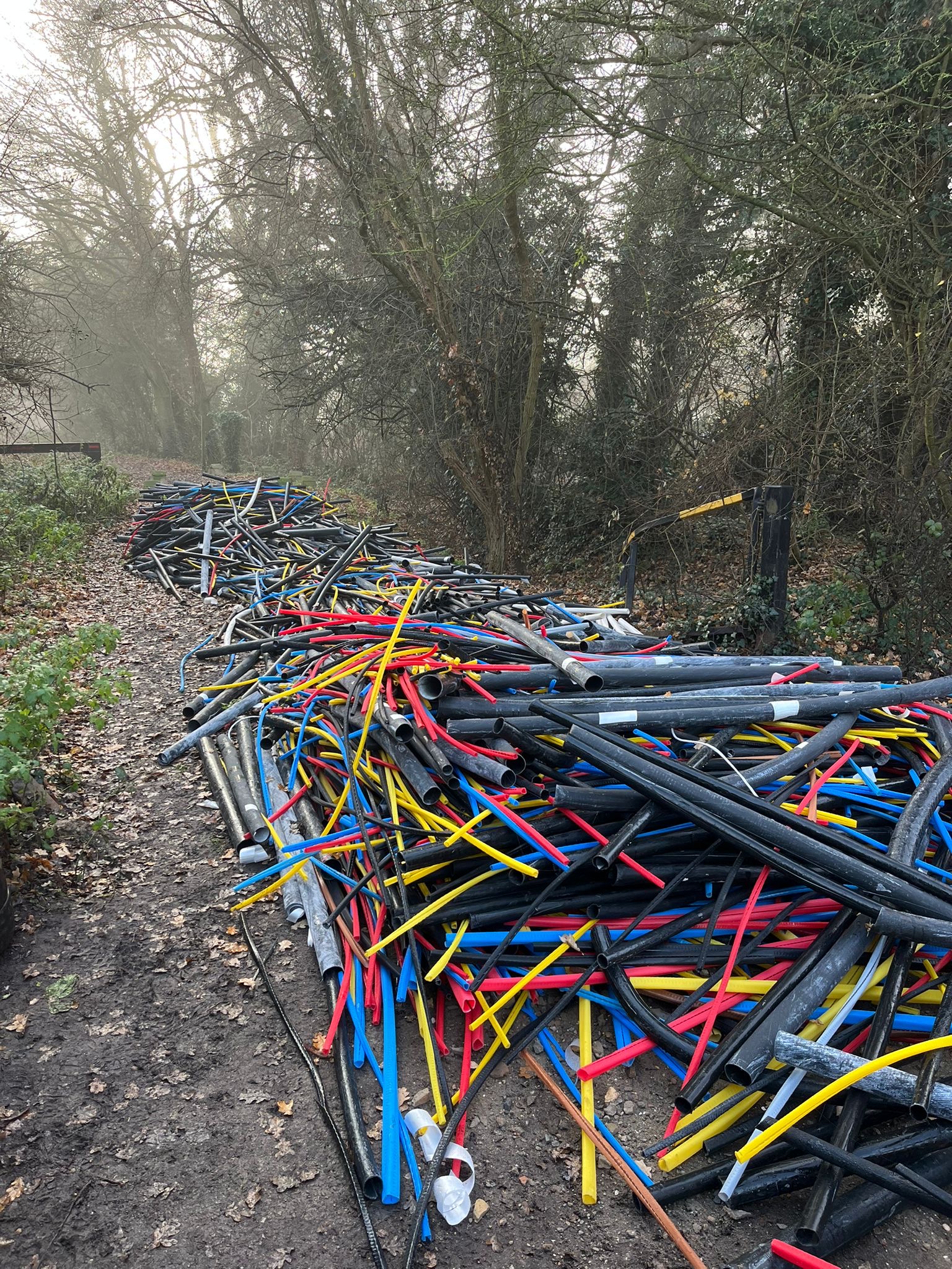 Fly-tipped rubbish in Hixberry Lane