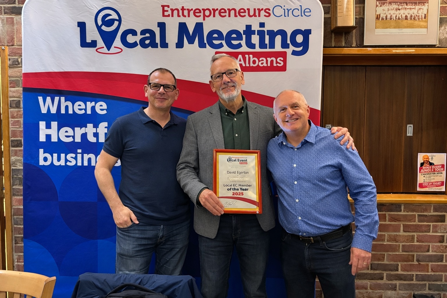 Entrepreneurs Circle co-ambassador Martin Gladdish, David Egerton and Peter Barker.