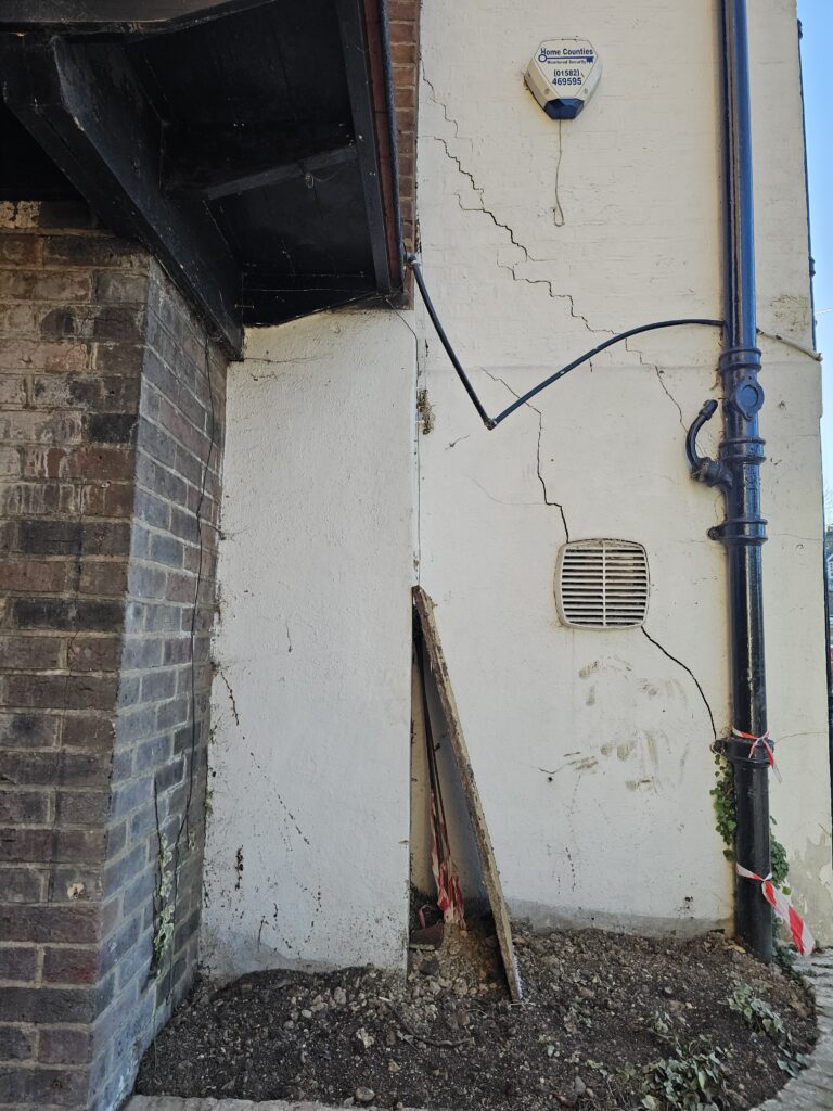 Work is underway to underpin The Cross Keys pub in Harpenden High Street.