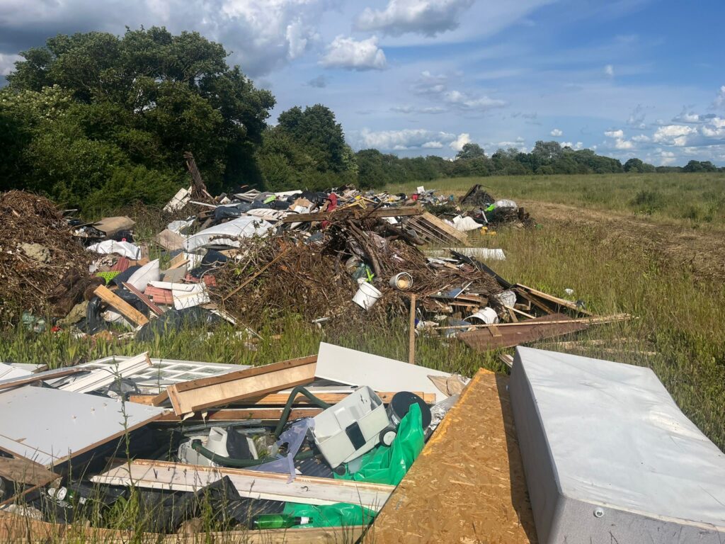 The fly-tipping in Harpenden last summer.