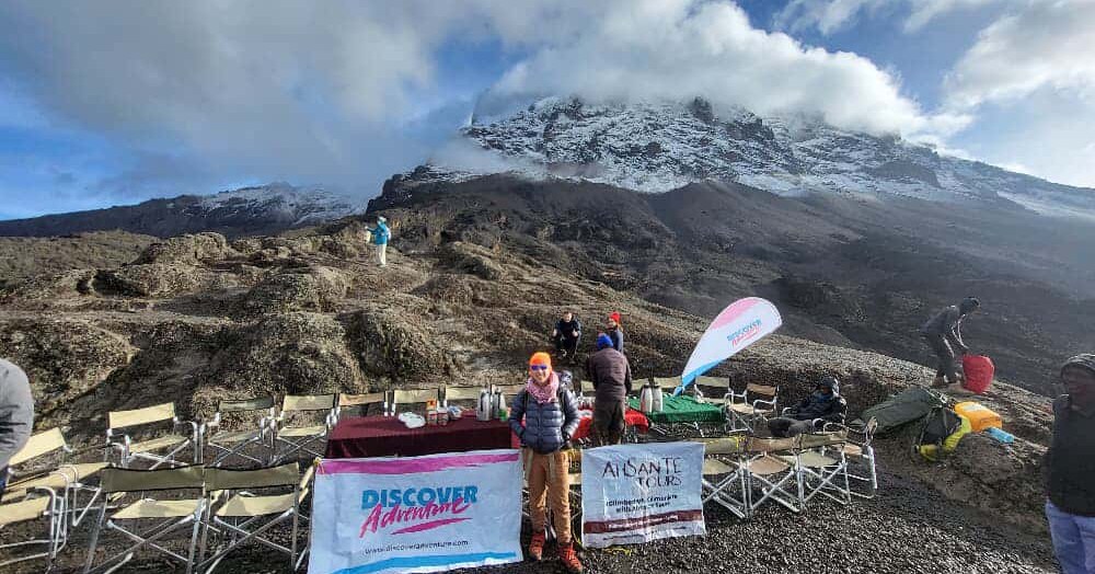 The Youth Talk team head up Mount Kilimanjaro.